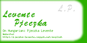 levente pjeczka business card